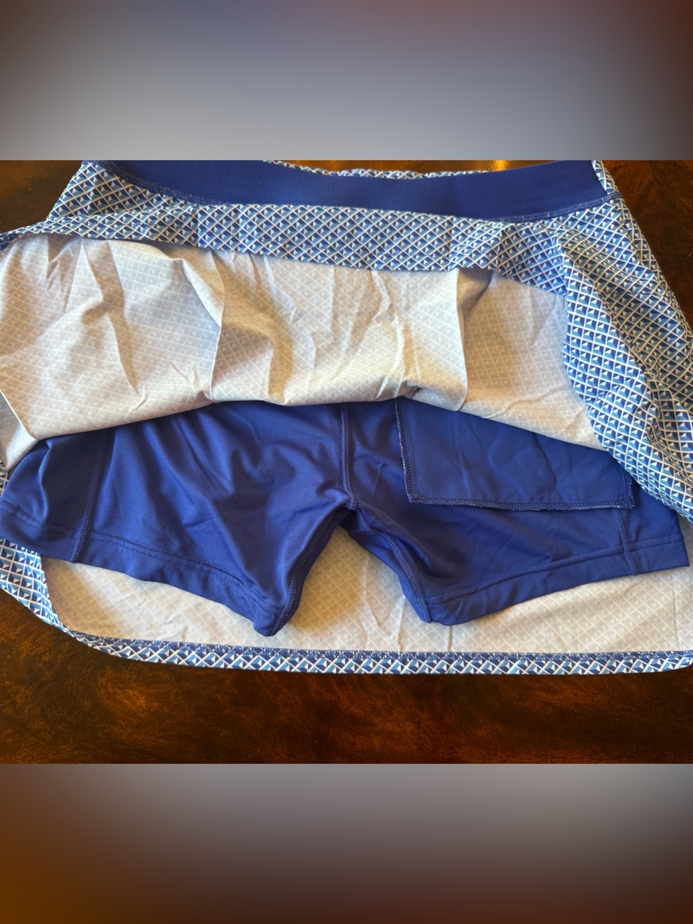 RLX Ralph Lauren Women’s Pleated Back Golf Skort Geo Abstract Multi Blue Size M - Picture 9 of 10